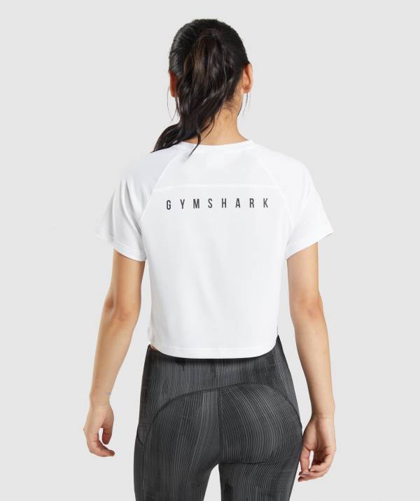 Damske Tricka Gymshark Sport Midi Biele | DL6159023